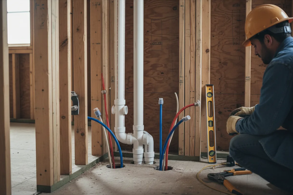Drain and supply rough-in during Toilet Repair and Installation in Bloomingburg